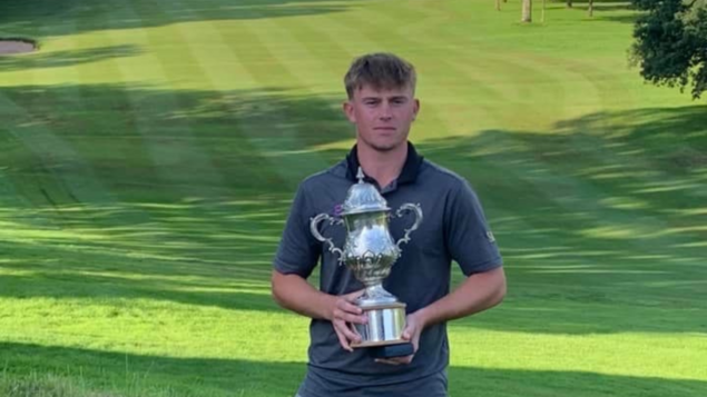Max Weaver with the Welsh Mens Amateur Trophy.